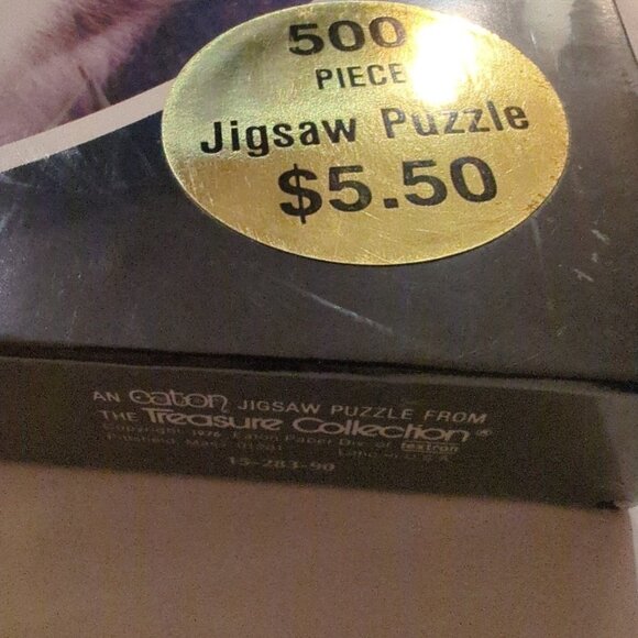 1976 Eaton TREASURE COLLECTION ROUND PUZZLE Curiosity Cat Henry Thoreau Sealed - Picture 2 of 5